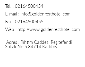 Golden Rest Hotel iletiim bilgileri